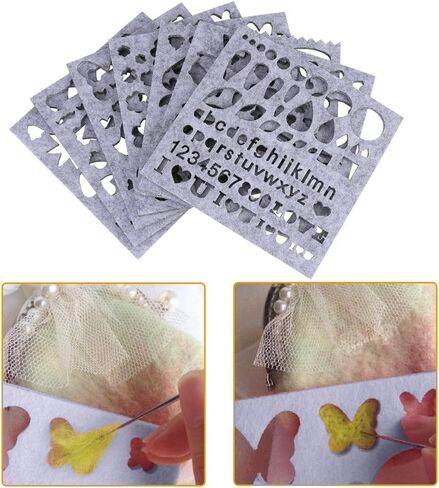 Qiilu Needle Coulting Stencilsfting Tools 7pcs تعيين إبرة DIY المزيج المزيج من القالب المبتدئ الأداة الإبرة مجموعة الإبرة طقم مشاعر زين in Saudi Arabia