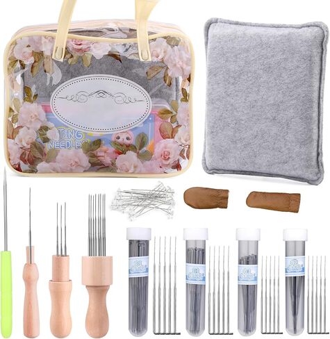 Mayboos 148Pcs Needle Felting Kit,Wool Felting Needles Tool, with 4 Sizes Felting Needles,Felting Pad for Beginner Professional in Saudi Arabia