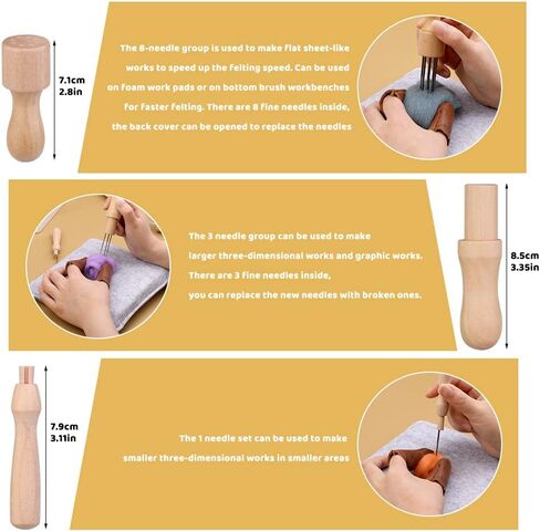 Mayboos 148Pcs Needle Felting Kit,Wool Felting Needles Tool, with 4 Sizes Felting Needles,Felting Pad for Beginner Professional in Saudi Arabia