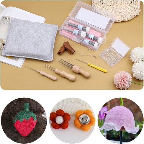 Mayboos 148Pcs Needle Felting Kit,Wool Felting Needles Tool, with 4 Sizes Felting Needles,Felting Pad for Beginner Professional in Saudi Arabia