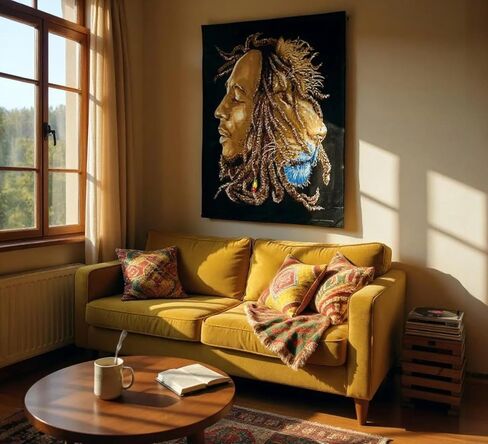 Bob Marley Wall Hanging Tapestry Trippy Weed Poster Bedroom Room Decor Stoner Tapestries Rasta Stoners Aesthetic Tapastry Hippie Sublime Decorations Posters For Jamaican Party 30X40 Inches (Red One in Saudi Arabia