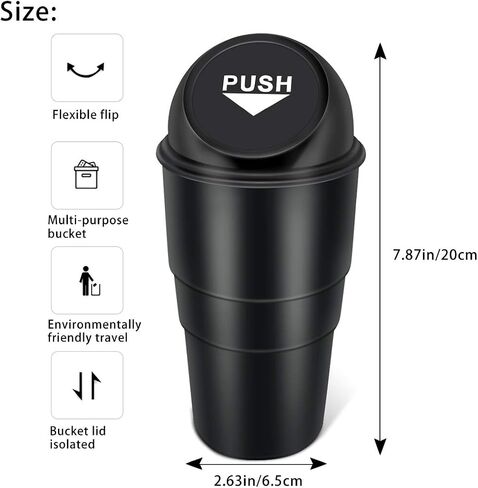 Car Garbage Can with Lid, Leakproof Vehicle Automotive Cup Holder Car Trash Can, Small Trash Bin for Automotive Office Home Kitchen (Blue, 1) in Saudi Arabia