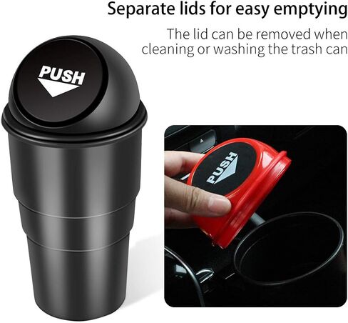 Car Garbage Can with Lid, Leakproof Vehicle Automotive Cup Holder Car Trash Can, Small Trash Bin for Automotive Office Home Kitchen (Blue, 1) in Saudi Arabia