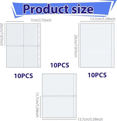 A5 Binder Pockets, 30 Pcs 6 Holes A5 Binder Card Sleeves Waterproof PVC Binders Inserts Zipper Folders for 6-Ring Notebook Loose Leaf Bags Game Cards Photocard in Saudi Arabia
