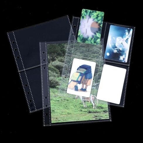 A5 Binder Pockets, 30 Pcs 6 Holes A5 Binder Card Sleeves Waterproof PVC Binders Inserts Zipper Folders for 6-Ring Notebook Loose Leaf Bags Game Cards Photocard in Saudi Arabia