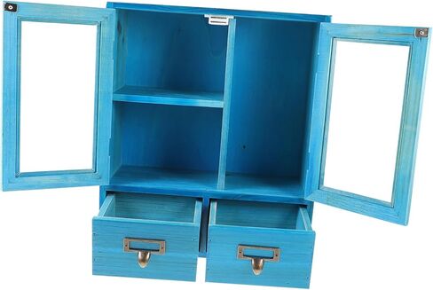 MERRYHAPY Home Office Storage Cabinet Wooden Small Shelf Vintage Decor Low Storage Cabinet Multi-Purpose Bins in Saudi Arabia