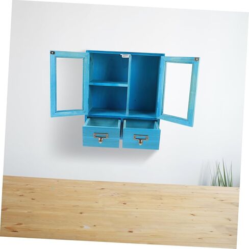 MERRYHAPY Home Office Storage Cabinet Wooden Small Shelf Vintage Decor Low Storage Cabinet Multi-Purpose Bins in Saudi Arabia