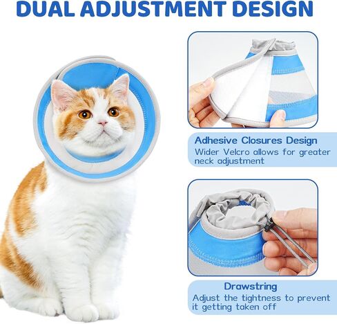 AIR AIR MESH CAT CONE CONE LOOT للتوقف عن لعق ، قابلة للتعديل ، مخروطات هريرة قابلة للطي خفيفة الوزن بعد انتعاش الجراحة للقطط والقطط (الأرجواني الخفيف ، S) in Saudi Arabia