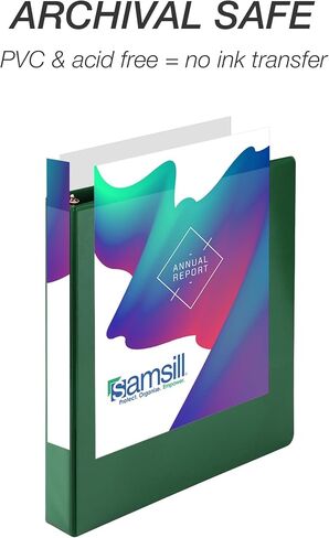 Samsill 1 Inch 3 Ring Binder, Made in USA, Economy Round Ring, Clear View Cover, 200 Sheet Capacity - for School, Home, Office - Green in Saudi Arabia