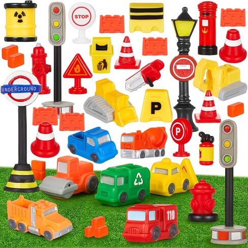 41 PCS Mini Construction أشكال Playset Toys Toppers Toppers Decoration Construction Party Party Forms Supplies Favors in Saudi Arabia