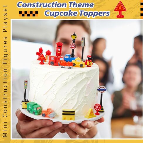 41 PCS Mini Construction أشكال Playset Toys Toppers Toppers Decoration Construction Party Party Forms Supplies Favors in Saudi Arabia