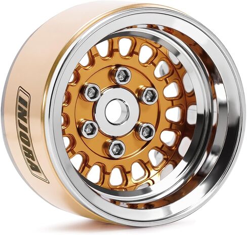 INJORA ModuWheel 1.0" Aluminum Beadlock Wheels Negative Offset -4.4mm for TRX4M SCX24 1/18 1/24 RC Crawlers(Black) in Saudi Arabia