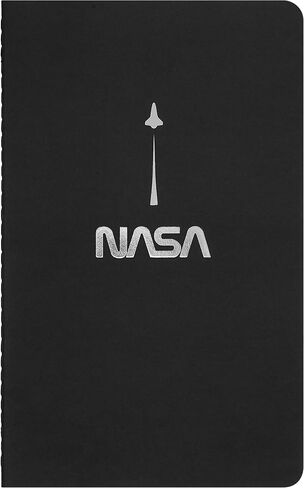 Moleskine Limited Edition Journals Cahier المستوحاة من ناسا ، غطاء ناعم ، كبير (5 "× 8.25") ، عادي ، أسود/رمادي ، 80 صفحة (مجموعة من 2) in Kuwait