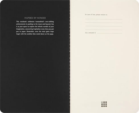 Moleskine Limited Edition Journals Cahier المستوحاة من ناسا ، غطاء ناعم ، كبير (5 "× 8.25") ، عادي ، أسود/رمادي ، 80 صفحة (مجموعة من 2) in Kuwait