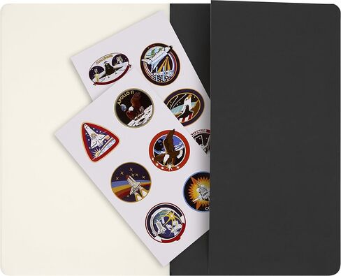 Moleskine Limited Edition Journals Cahier المستوحاة من ناسا ، غطاء ناعم ، كبير (5 "× 8.25") ، عادي ، أسود/رمادي ، 80 صفحة (مجموعة من 2) in Kuwait
