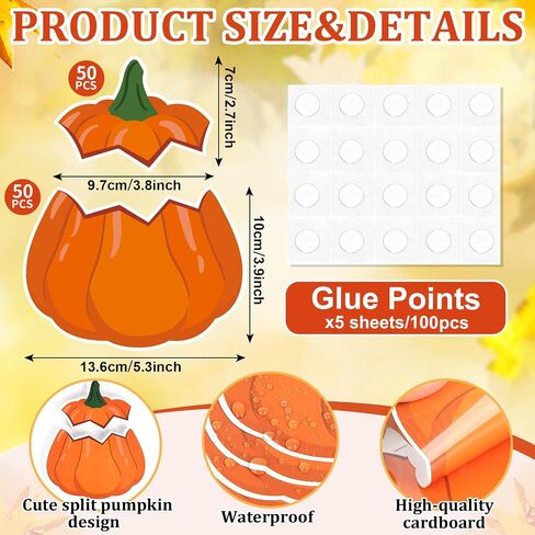 50 Sets Fall Pumpkin Cutouts Thanksgiving Bulletin Board Decor Autumn Pumpkin Paper Cut-Outs DIY Pumpkin Photo Craft for Classroom Home Party in Saudi Arabia