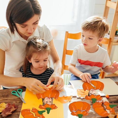50 Sets Fall Pumpkin Cutouts Thanksgiving Bulletin Board Decor Autumn Pumpkin Paper Cut-Outs DIY Pumpkin Photo Craft for Classroom Home Party in Saudi Arabia