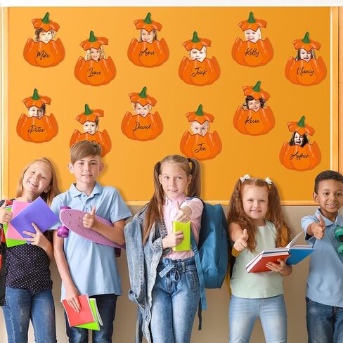 50 Sets Fall Pumpkin Cutouts Thanksgiving Bulletin Board Decor Autumn Pumpkin Paper Cut-Outs DIY Pumpkin Photo Craft for Classroom Home Party in Saudi Arabia