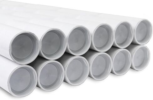 أنبوب بريد MagicWater Supply - 1.5 بوصة × 12 بوصة - أبيض - 10 عبوات - لشحن وتخزين الملصقات والفنون والحرف اليدوية والمستندات in Kuwait