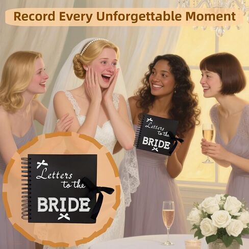 8 "× 8" رسائل إلى The Bride Scrapbook Book Book ، 80 Plank Pages Hardcover Photo Scrapbook كتاب حفلات الزفاف لعروض الزفاف DIY ، عائلة ، ذكرى مع مجموعة ملحقات DIY (ورقة أسود كرافت) in Saudi Arabia