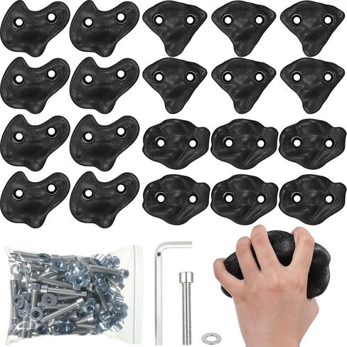 Soulchen 20 PCS Rock Climbing يثقل لمتسلق 3 أشكال إضافية صخور كبيرة من الحجارة الحجارة مع وجع ، المسمار للعب المنتزهات الداخلية والخارجية في حديقة الفناء الخلفي. in Kuwait