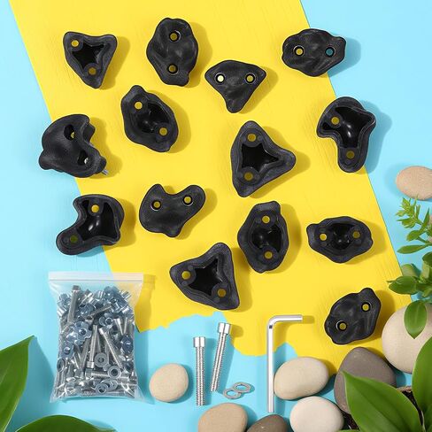 Soulchen 20 PCS Rock Climbing يثقل لمتسلق 3 أشكال إضافية صخور كبيرة من الحجارة الحجارة مع وجع ، المسمار للعب المنتزهات الداخلية والخارجية في حديقة الفناء الخلفي. in Kuwait