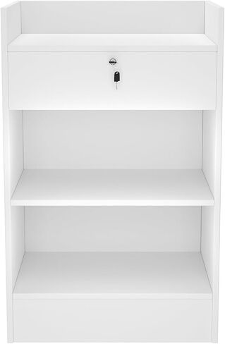 24 "W * 18" D * 38 "H - Stand Record Cash Stand ، تسجيل نقدي المطعم ، مكتب الاستقبال مع الدرج وتخزين مستويات مزدوجة للكنائس والمؤتمرات ومتاجر البيع بالتجزئة ومراكز التسوق. in Saudi Arabia