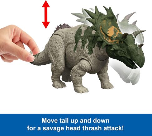 Mattel Jurassic World Rebirth Wild Roar Dinosaur Toy ، Figure spiclypeus posiable ، Heath Heats & Therash Attack & Sound ، مسرحية رقمية in Saudi Arabia