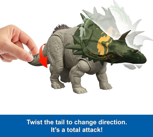 Mattel Jurassic World Rebirth Wild Roar Dinosaur Toy ، Figure spiclypeus posiable ، Heath Heats & Therash Attack & Sound ، مسرحية رقمية in Saudi Arabia