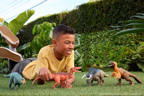 Mattel Jurassic World Rebirth Wild Roar Dinosaur Toy ، Abelisaurus Posable Posible ، Houply Attups Multi-Direction Attack in Saudi Arabia