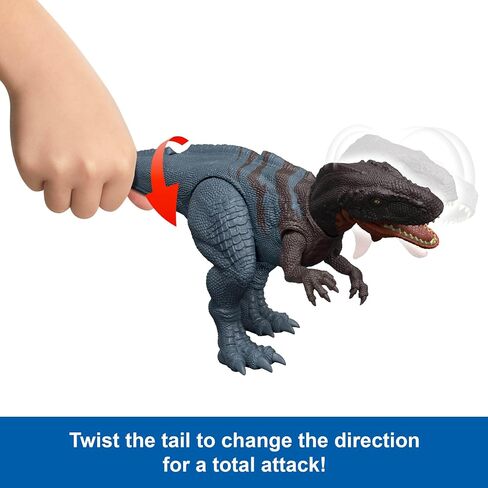 Mattel Jurassic World Rebirth Wild Roar Dinosaur Toy ، Abelisaurus Posable Posible ، Houply Attups Multi-Direction Attack in Saudi Arabia