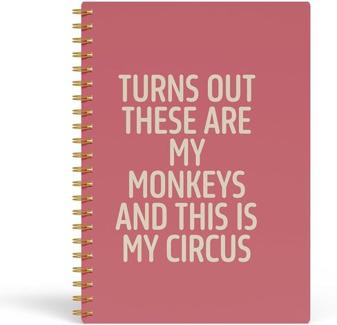 Evcprz Funny Quote Notebook Journal, “Turns Out These Are My Monkeys and This Is My Circus" Retro Sarcastic Office Notebook, Gag Gifts for Coworkers Boss Friends, Spiral Notebook 5.5x8.3 Inch in Kuwait