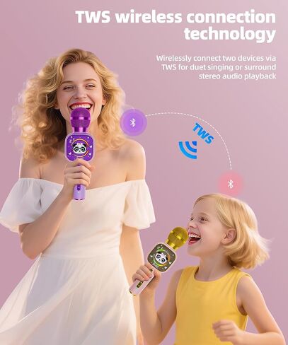 لعبة Microphone Bluetooth Karaoke للأطفال - مكبر صوت محمول صغير مع مصابيح LED ، والاقتران اللاسلكي (TWS) للغناء ، ألعاب هدية عيد ميلاد عيد الميلاد للبنين والبنات الذين تتراوح أعمارهم بين 2 و 12 عامًا (أسود - 1) in Saudi Arabia