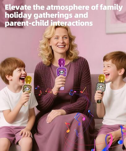 لعبة Microphone Bluetooth Karaoke للأطفال - مكبر صوت محمول صغير مع مصابيح LED ، والاقتران اللاسلكي (TWS) للغناء ، ألعاب هدية عيد ميلاد عيد الميلاد للبنين والبنات الذين تتراوح أعمارهم بين 2 و 12 عامًا (أسود - 1) in Saudi Arabia
