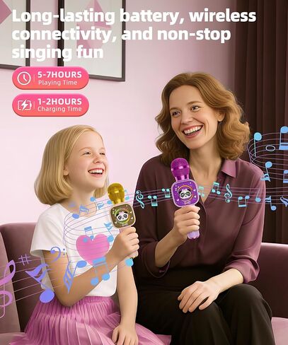 لعبة Microphone Bluetooth Karaoke للأطفال - مكبر صوت محمول صغير مع مصابيح LED ، والاقتران اللاسلكي (TWS) للغناء ، ألعاب هدية عيد ميلاد عيد الميلاد للبنين والبنات الذين تتراوح أعمارهم بين 2 و 12 عامًا (أسود - 1) in Saudi Arabia