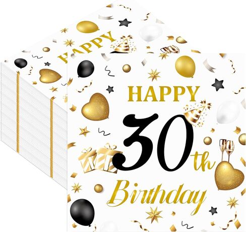 50pcs 70 عيد ميلاد مناديل ، والمناديل عيد ميلاد أبيض وذهب عيد ميلاد سعيد يمكن التخلص منها للاحتيال على ورقة منديل للمشروبات للمنديل للذكرى السنوية ، 13 × 13 بوصة in Kuwait