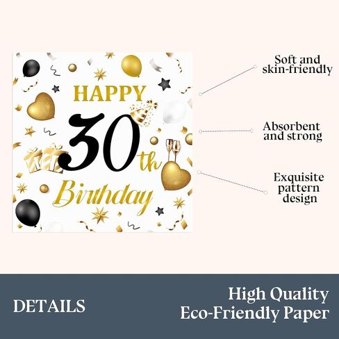 50pcs 70 عيد ميلاد مناديل ، والمناديل عيد ميلاد أبيض وذهب عيد ميلاد سعيد يمكن التخلص منها للاحتيال على ورقة منديل للمشروبات للمنديل للذكرى السنوية ، 13 × 13 بوصة in Kuwait