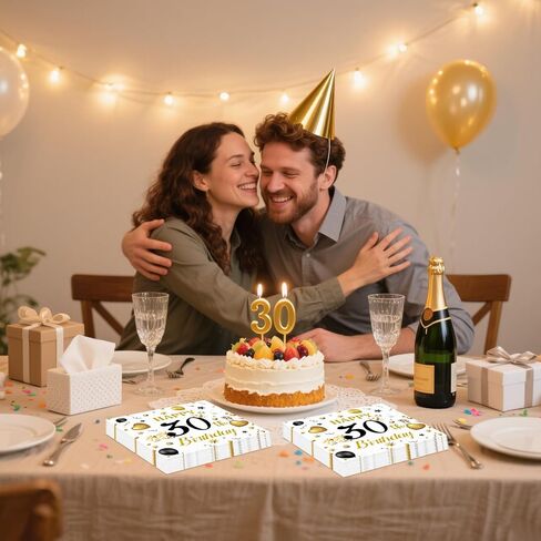 50pcs 70 عيد ميلاد مناديل ، والمناديل عيد ميلاد أبيض وذهب عيد ميلاد سعيد يمكن التخلص منها للاحتيال على ورقة منديل للمشروبات للمنديل للذكرى السنوية ، 13 × 13 بوصة in Kuwait