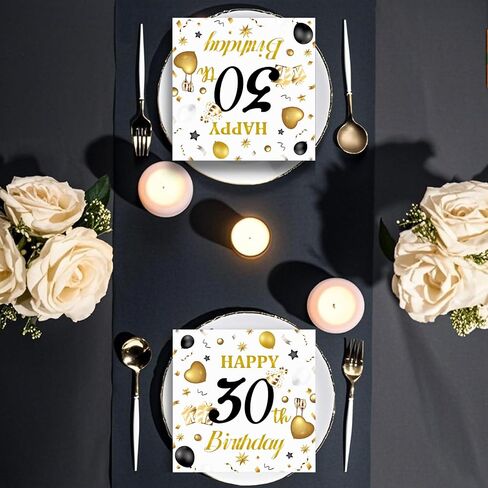 50pcs 70 عيد ميلاد مناديل ، والمناديل عيد ميلاد أبيض وذهب عيد ميلاد سعيد يمكن التخلص منها للاحتيال على ورقة منديل للمشروبات للمنديل للذكرى السنوية ، 13 × 13 بوصة in Kuwait