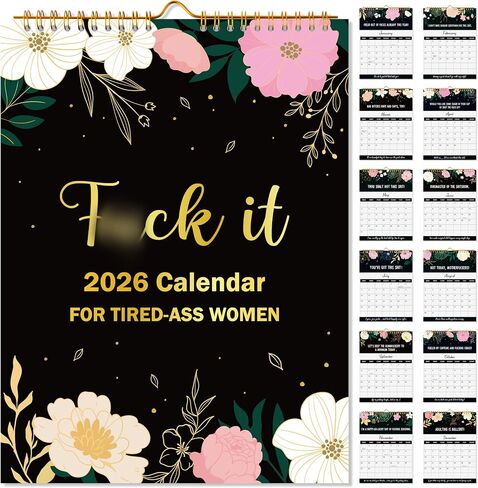 JAPBOR Aesthetic Floral Design Calendar - 2026 Abstract Flower Wall Calendar, 12 Months Hanging Planner with Thick Paper, Floral Themed Weekly Monthly Organizer for Home Office Living Room (14" x 11") in Kuwait