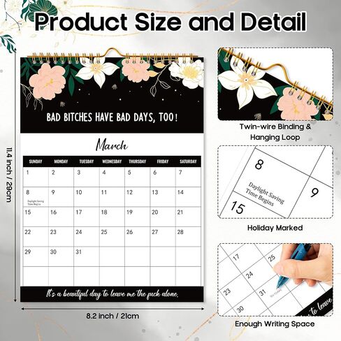 JAPBOR Aesthetic Floral Design Calendar - 2026 Abstract Flower Wall Calendar, 12 Months Hanging Planner with Thick Paper, Floral Themed Weekly Monthly Organizer for Home Office Living Room (14" x 11") in Kuwait