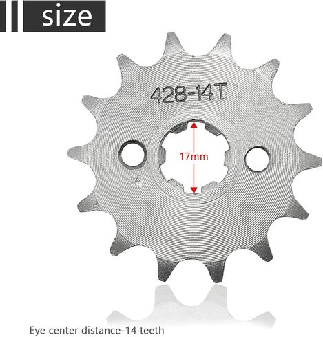 428 Chain Sprocket 12T 17mm Front Engine Sprocket Compatible with 50cc 70cc 110cc 125cc 140cc 160cc ATV Dirt Bike Quad TaoTao Roketa Sunl (12T, 17mm) in Kuwait