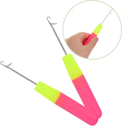 Vaguelly 5 Pcs Latch Hook Crochet Needles for Hair Extensions and Carpet Making Plastic and Metal for Micro Braids and Boys and Girls Crafts in Saudi Arabia