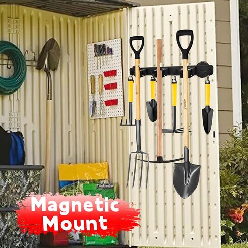 UNUSFIRE Mop Broom Holder Heavy Duty,Magnetic Mop Hangers Strong 4Rack Solid Aluminum Non-Slip Magnetic Tool Organizers Rack Storage for Home Kitchen Laundry Garage Workshop in Kuwait