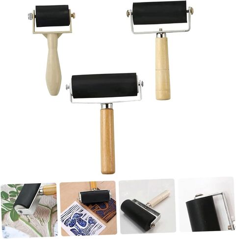 ARTIBETTER 3pcs Rubber Roller for Crafting Smooth Ink Application for Diamond Drawing Stamping and Printmaking Durable Construction for Art Projects in Saudi Arabia