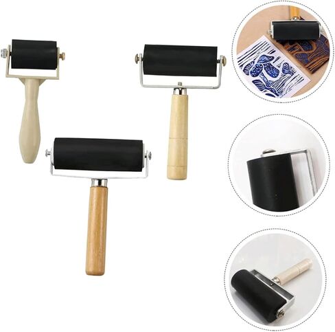 ARTIBETTER 3pcs Rubber Roller for Crafting Smooth Ink Application for Diamond Drawing Stamping and Printmaking Durable Construction for Art Projects in Saudi Arabia