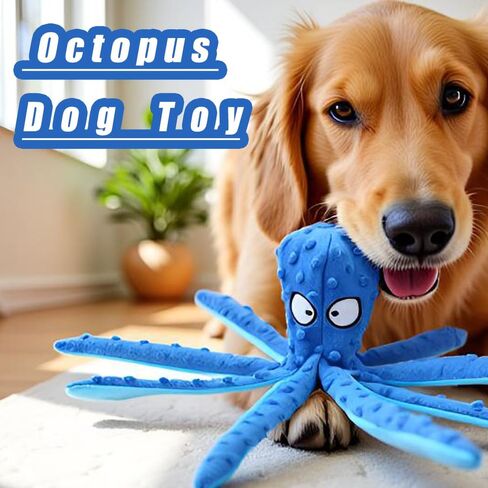 OUANGANC Octopus Dog Squeaky Toy No Stuffing Crinkle Paper in Legs for Small, Medium, and Large Breeds, Durable Puppy Chew Toys for Aggressive Chewers in Saudi Arabia