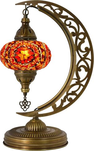 مصباح طاولة القمر التركي التركي المصباح ، المغربي المغربي القديم البوهيمي المصنوع يدويًا ، غرفة طعام ريفية ، غرفة دراسية ، إضاءة مزخرفة بالمكتب ، هدية تركية فريدة من نوعها (لافندر) in Kuwait