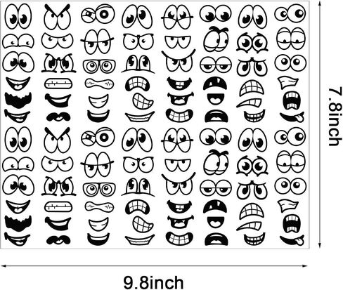 960 Pieces Halloween Stickers Eyes Mouth Cartoon Stickers Labels for Art Craft DIY Scrapbook(Black) in Saudi Arabia