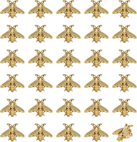CHGCRAFT 30 Pcs Bee Lapel Pin for Cloth Backpack Decoration Alloy Bee Pins Safety Pins for Collar Sweater Jacket Clothing Decor in Saudi Arabia
